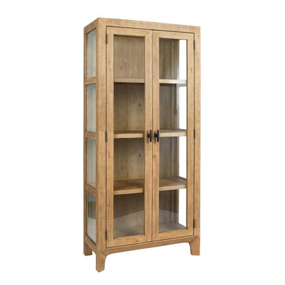 Classic Home - Crest 79in Reclaimed Pine Wood Curio Cabinet Cabin In Natural - 52004185 veiw 1