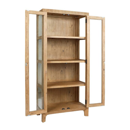 Classic Home - Crest 79in Reclaimed Pine Wood Curio Cabinet Cabin In Natural - 52004185 veiw 3