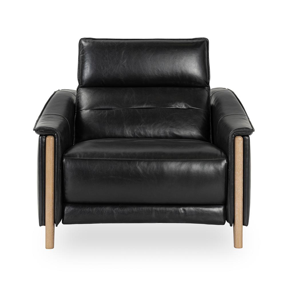 Classic Home  - Cullman Leather Power Recliner Accent Chair - Black - 2208RE11 veiw 2