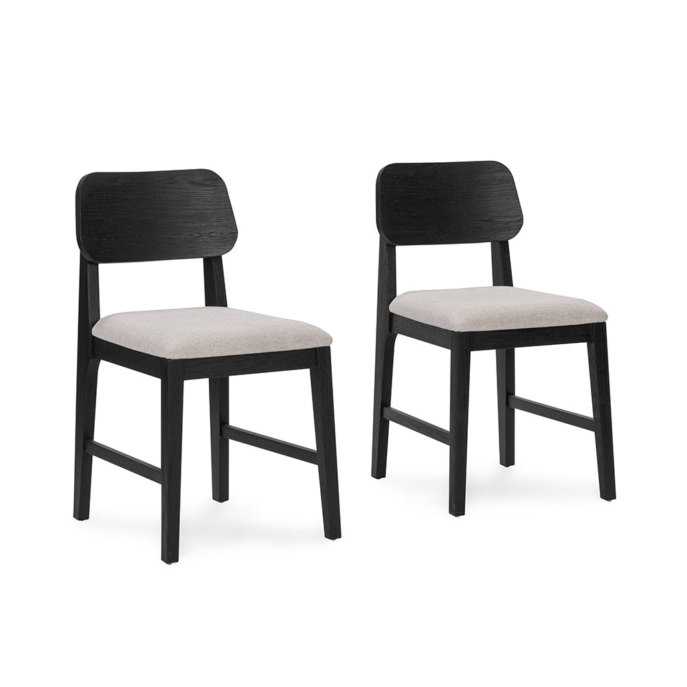 Classic Home  - Deavon Set of 2 Oak Wood Dining Chair in Black - 53006339 veiw 1