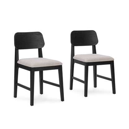 Classic Home  - Deavon Set of 2 Oak Wood Dining Chair in Black - 53006339 veiw 1