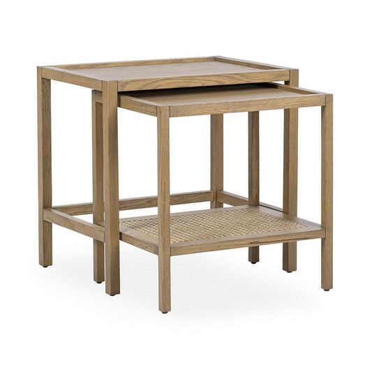 Classic Home  - Devin Oak Wood Nesting End Table - Latte Brown - 51031751 veiw 1