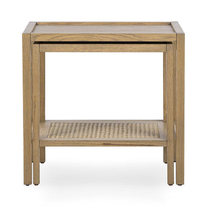 Classic Home  - Devin Oak Wood Nesting End Table - Latte Brown - 51031751 veiw 2