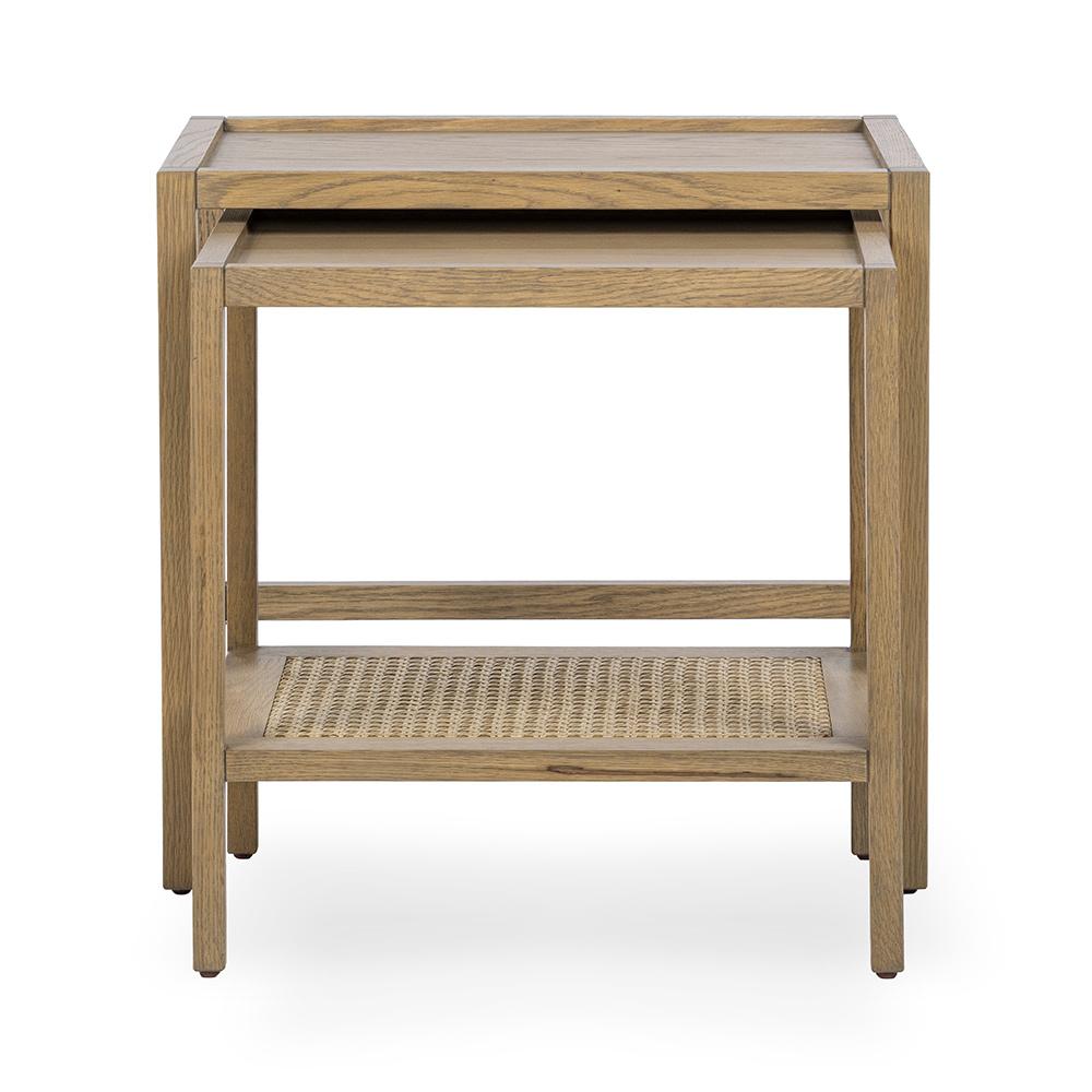 Classic Home  - Devin Oak Wood Nesting End Table - Latte Brown - 51031751 veiw 3