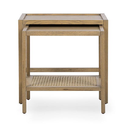 Classic Home  - Devin Oak Wood Nesting End Table - Latte Brown - 51031751 veiw 3
