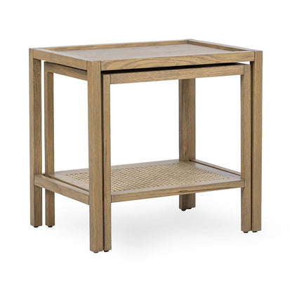 Classic Home  - Devin Oak Wood Nesting End Table - Latte Brown - 51031751 veiw 4