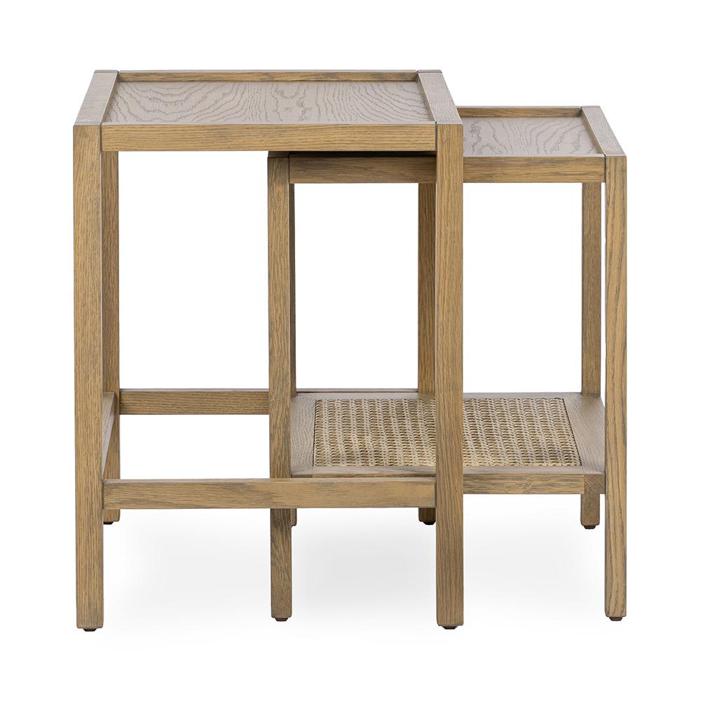 Classic Home  - Devin Oak Wood Nesting End Table - Latte Brown - 51031751 veiw 6