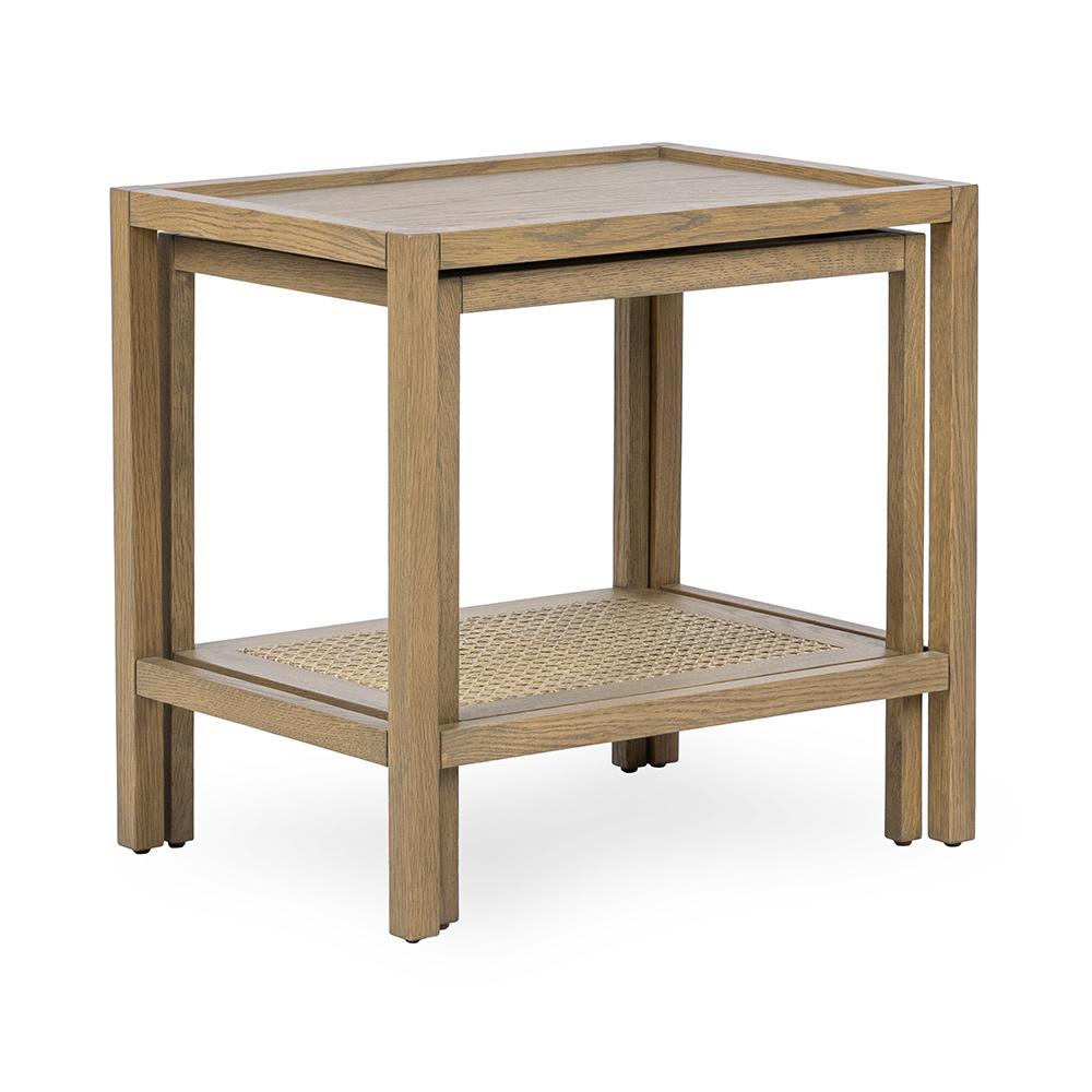 Classic Home  - Devin Oak Wood Nesting End Table - Latte Brown - 51031751 veiw 7