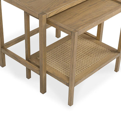 Classic Home  - Devin Oak Wood Nesting End Table - Latte Brown - 51031751 veiw 9