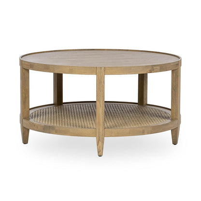 Classic Home  - Devin Oak Wood Round Coffee Table - Khaki Mist - 51031749 veiw 1