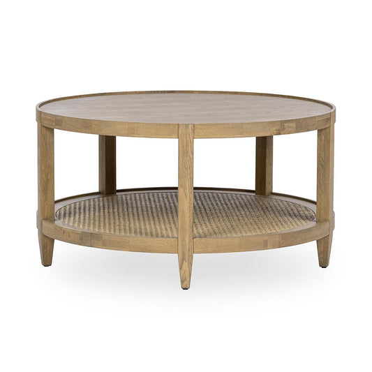 Classic Home  - Devin Oak Wood Round Coffee Table - Khaki Mist - 51031749 veiw 1