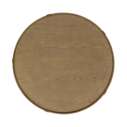 Classic Home  - Devin Oak Wood Round Coffee Table - Khaki Mist - 51031749 veiw 3