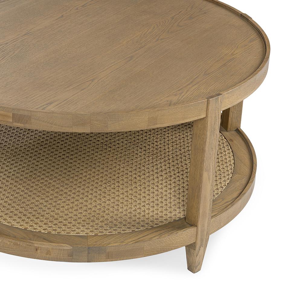 Classic Home  - Devin Oak Wood Round Coffee Table - Khaki Mist - 51031749 veiw 4