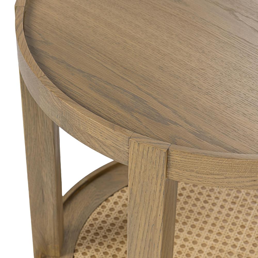 Classic Home  - Devin Oak Wood Round End Table - Khaki Mist - 51031779 veiw 5
