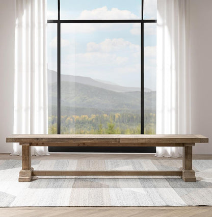 Classic Home  - Dita Reclaimed Pine Wood Bench - Aged Pine - 53006229 veiw 10