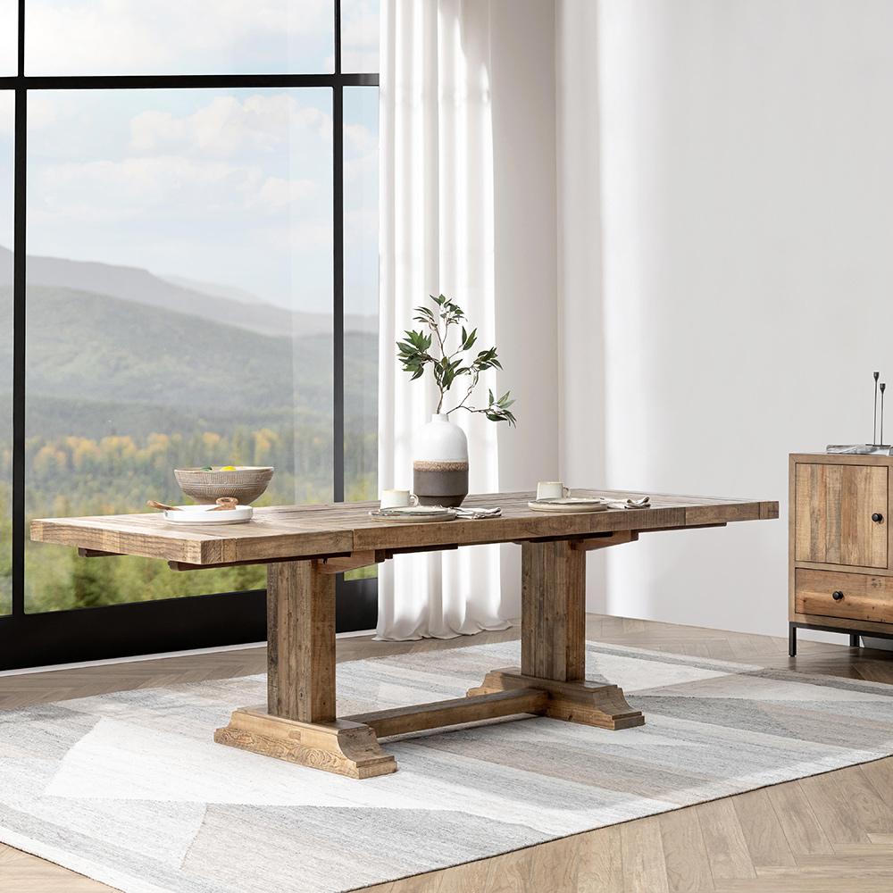 Classic Home  - Dita Reclaimed Pine Wood Extendable Dining Table - Aged Pine - 51031711 veiw 9