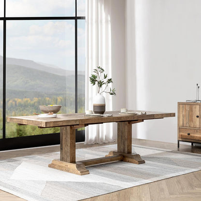 Classic Home  - Dita Reclaimed Pine Wood Extendable Dining Table - Aged Pine - 51031711 veiw 9
