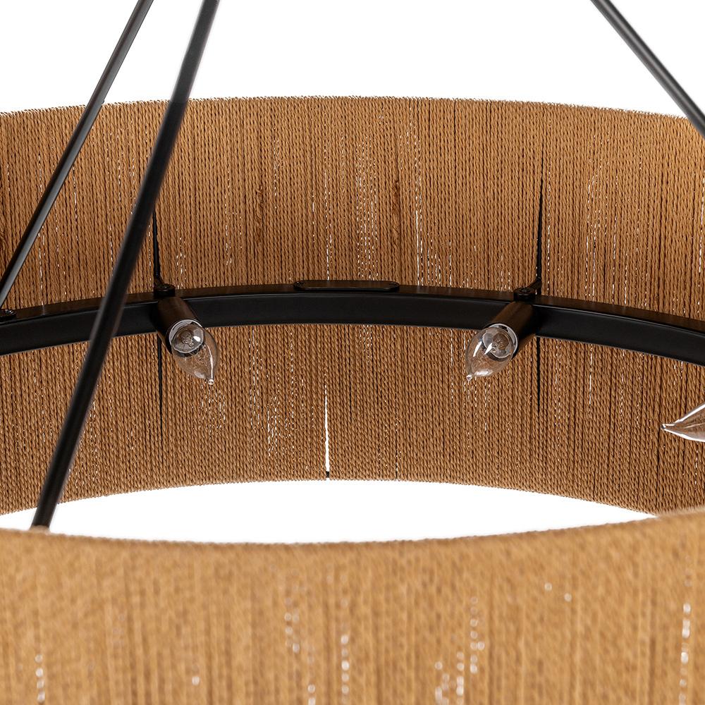 Classic Home  - Dobson Rattan Rope Chandelier - Natural/ Black - 56004276 veiw 3