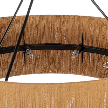 Classic Home  - Dobson Rattan Rope Chandelier - Natural/ Black - 56004276 veiw 3