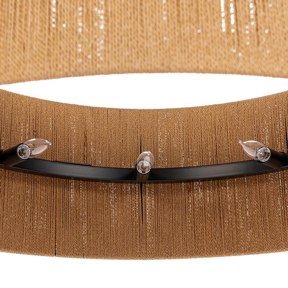 Classic Home  - Dobson Rattan Rope Chandelier - Natural/ Black - 56004276 veiw 5