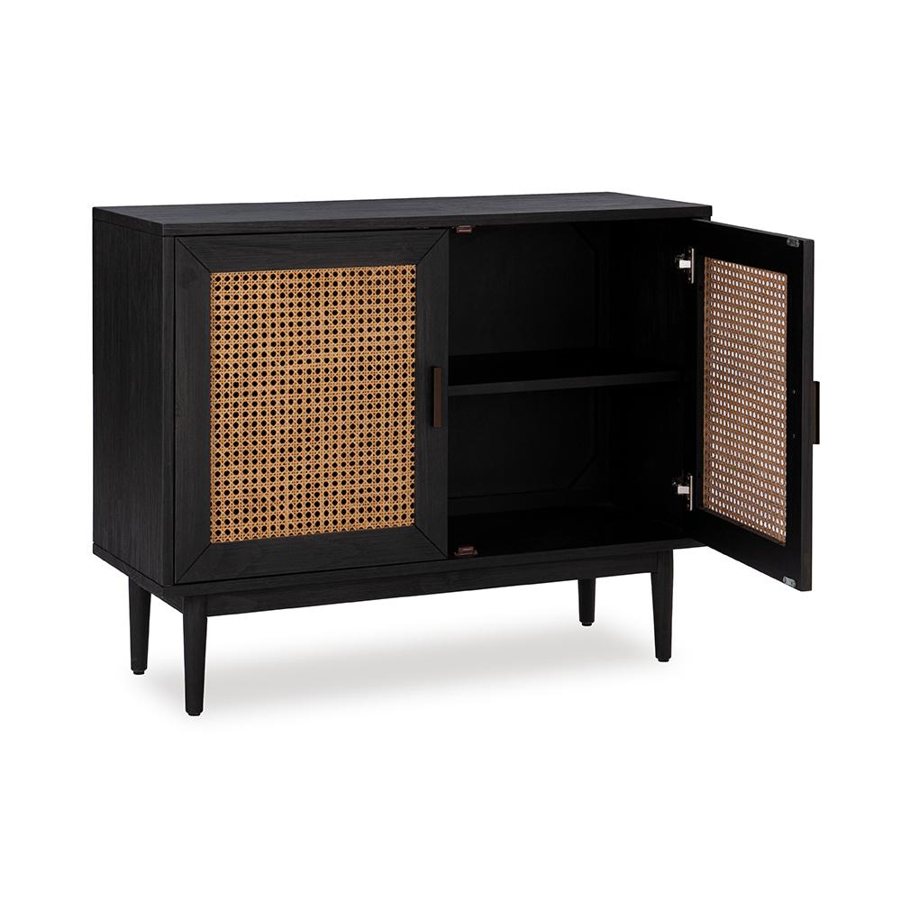 Classic Home  - Edris 2-Door Wood Accent Cabinet - Black - 52004182 veiw 3