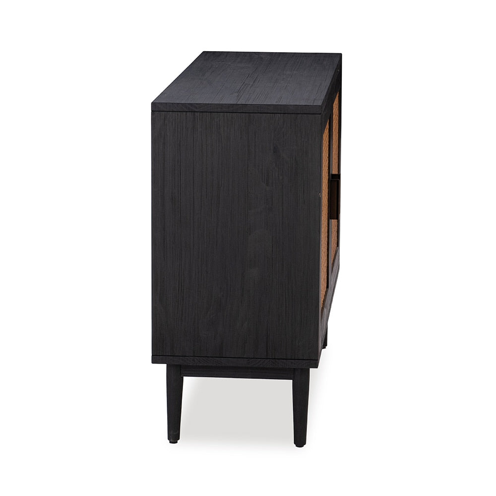 Classic Home  - Edris 2-Door Wood Accent Cabinet - Black - 52004182 veiw 4