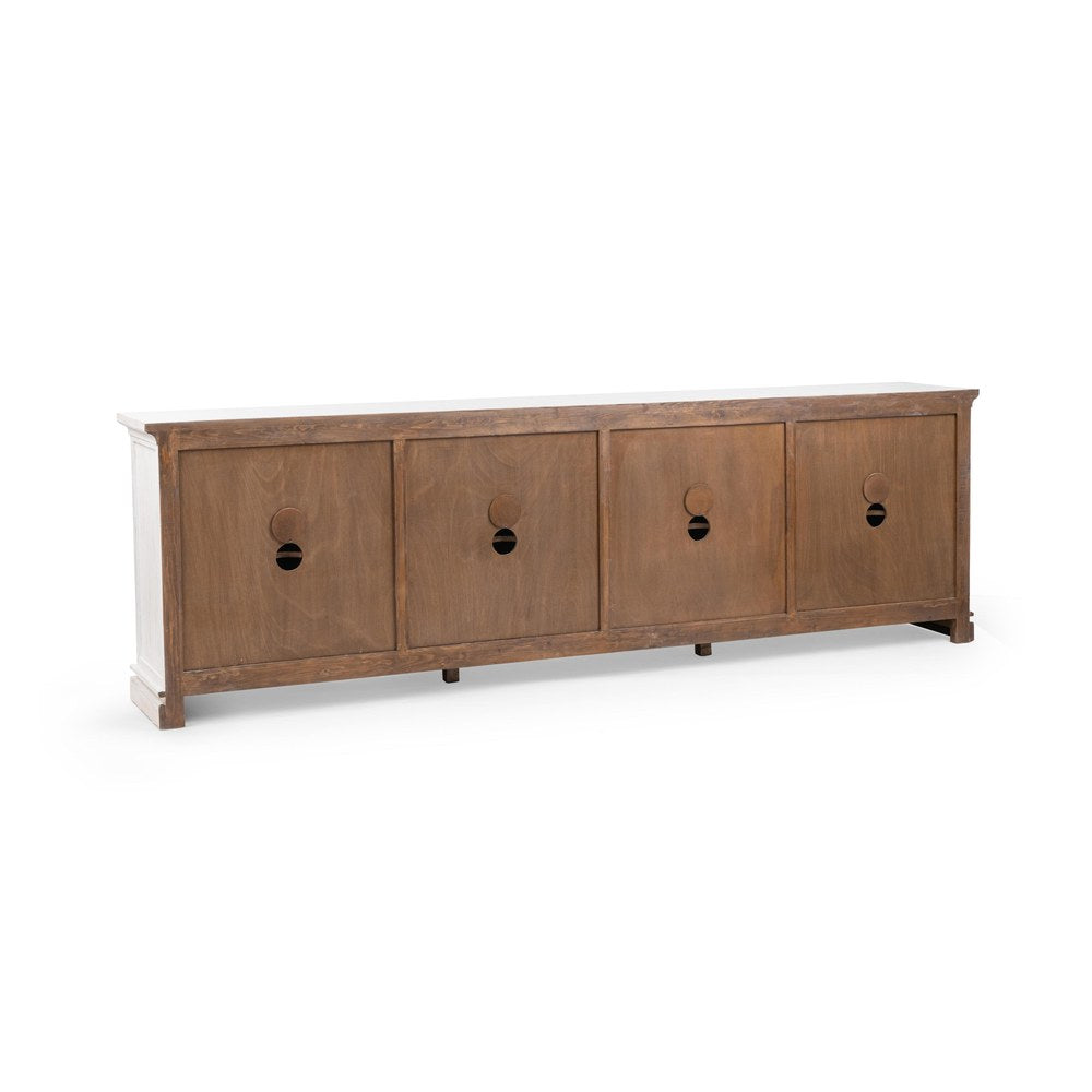 Classic Home - Elmer Reclaimed Pine Sideboard - Shoreline White - 52004263 view 4