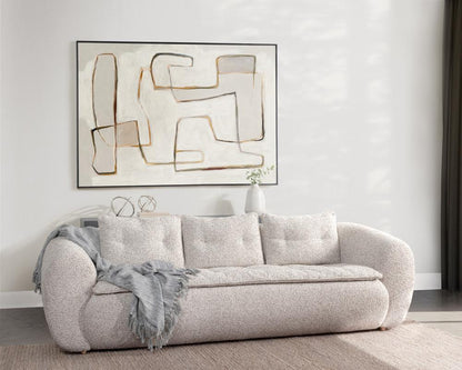 Classic Home - Ember 103in Upholstered Fabric Sofa In Cream White - 6105Sf15 veiw 11