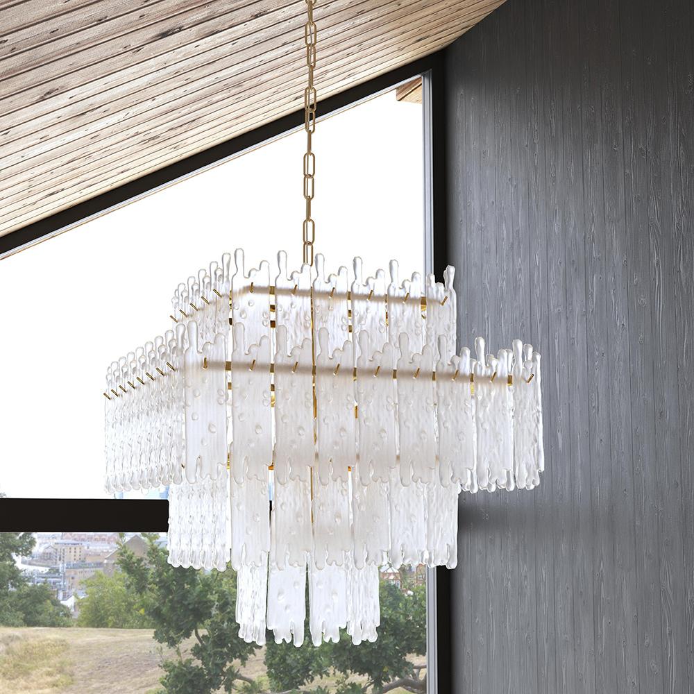 Classic Home  - Everly  Square Chandelier - Clear/White - 56004251 veiw 5