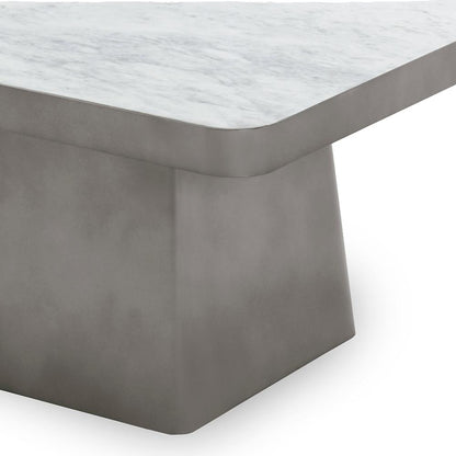Classic Home  - Far Marble and Metal Square Coffee Table - Slate Gray - 51011909 veiw 3