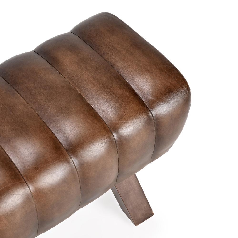 Classic Home - Florian 50in Leather Bench In Brown - 53001966 veiw 4