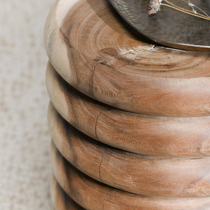 Classic Home  - Gala Round Meh Wood End Table - Natural - 51005348 veiw 5