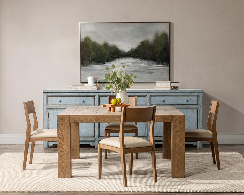 Classic Home  - Gilcrest Square Aged Oak Wood Dining Table - Aged Oak - 51031715 veiw 4