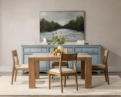 Classic Home  - Gilcrest Square Aged Oak Wood Dining Table - Aged Oak - 51031715 veiw 4