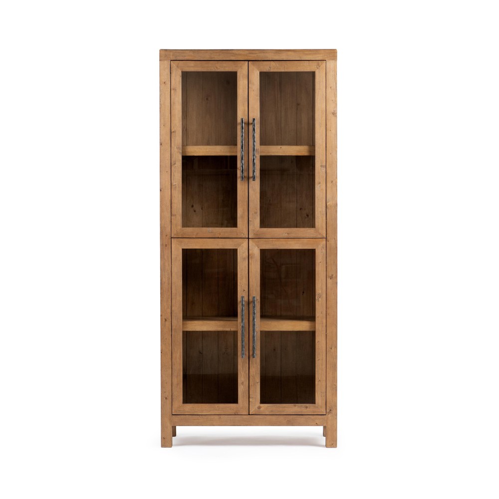 Classic Home - Hensley Reclaimed Pine Display Cabinet - Sunfield Brown - 52004258 view 2