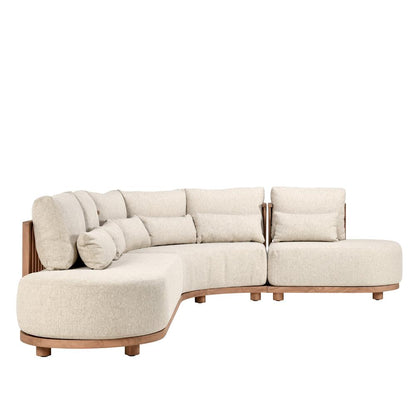 Classic Home - Isla Outdoor Teak Wood Sectional Sofa - 53051620 veiw 1