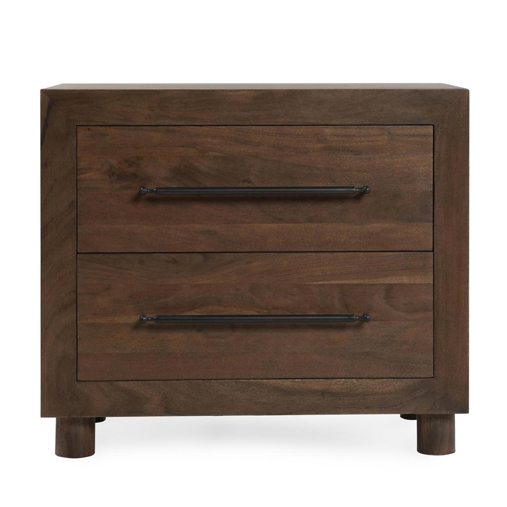 Classic Home - Jaxon Two-Drawer Acacia Wood Nightstand In Cocoa Brown - 54010240 veiw 2
