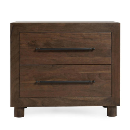 Classic Home - Jaxon Two-Drawer Acacia Wood Nightstand In Cocoa Brown - 54010240 veiw 2