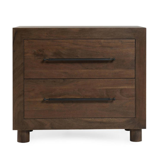Classic Home - Jaxon Two-Drawer Acacia Wood Nightstand In Cocoa Brown - 54010240 veiw 2