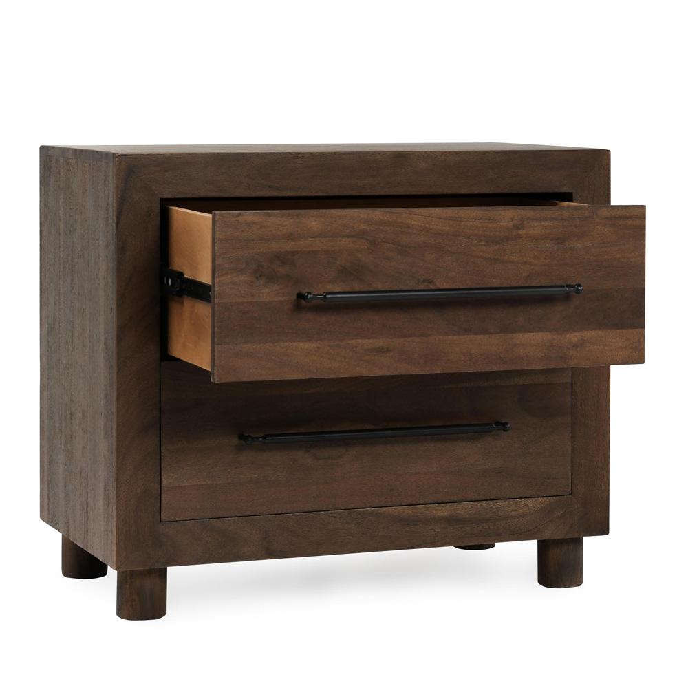 Classic Home - Jaxon Two-Drawer Acacia Wood Nightstand In Cocoa Brown - 54010240 veiw 4