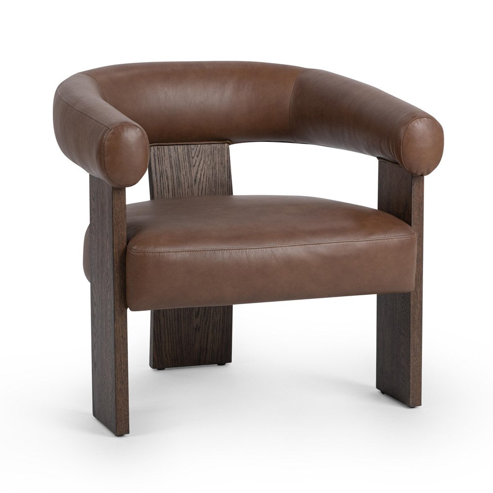 Classic Home - Julina Top Grain Leather Accent Chair - Rich Cocoa - 53006689 view 1