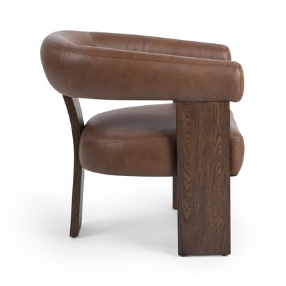 Classic Home - Julina Top Grain Leather Accent Chair - Rich Cocoa - 53006689 view 3