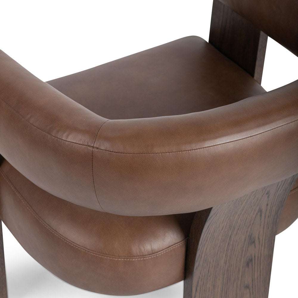 Classic Home - Julina Top Grain Leather Accent Chair - Rich Cocoa - 53006689 view 5