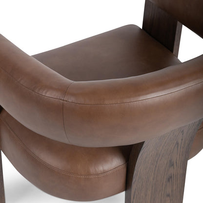 Classic Home - Julina Top Grain Leather Accent Chair - Rich Cocoa - 53006689 view 5