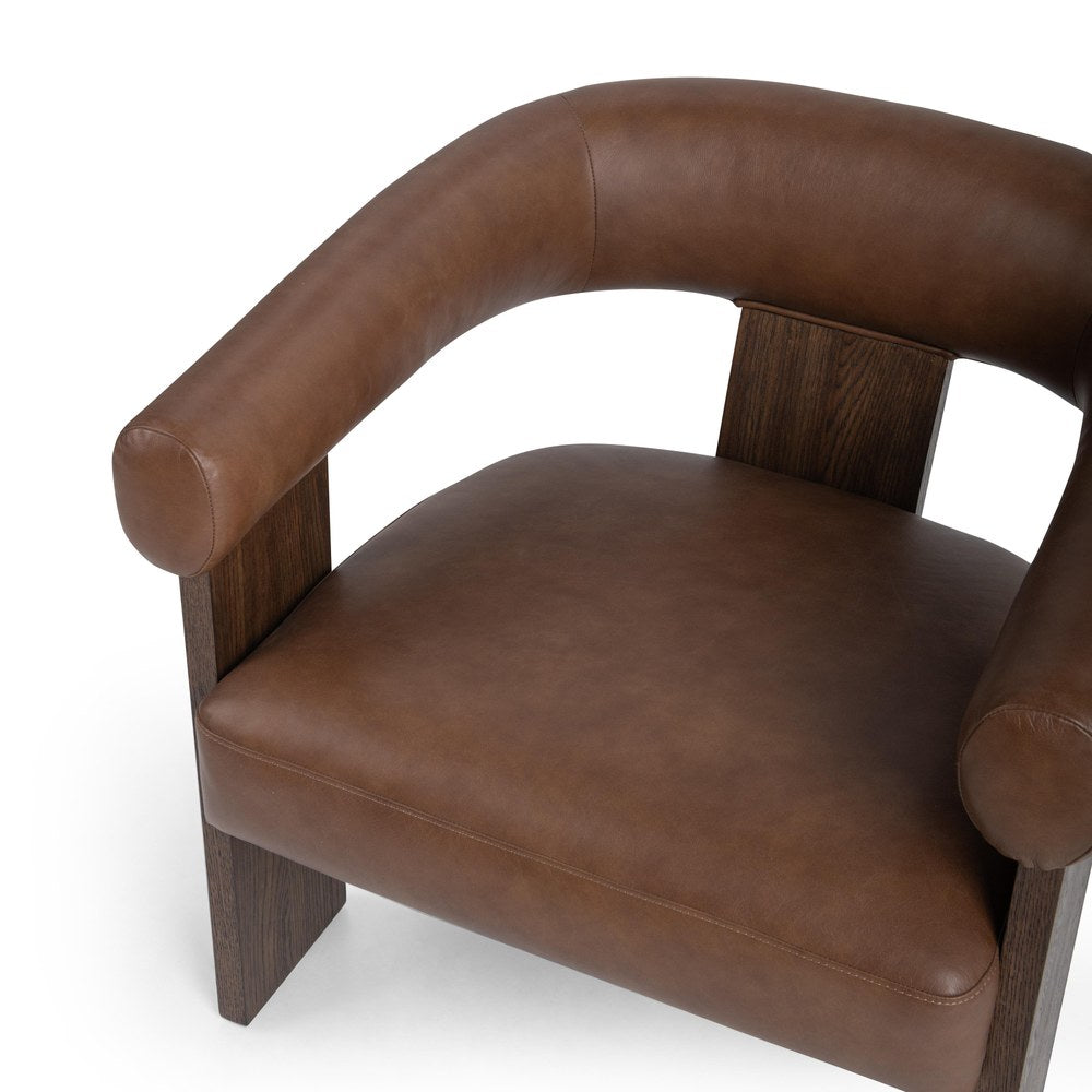 Classic Home - Julina Top Grain Leather Accent Chair - Rich Cocoa - 53006689 view 6