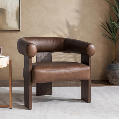 Classic Home - Julina Top Grain Leather Accent Chair - Rich Cocoa - 53006689 view 7