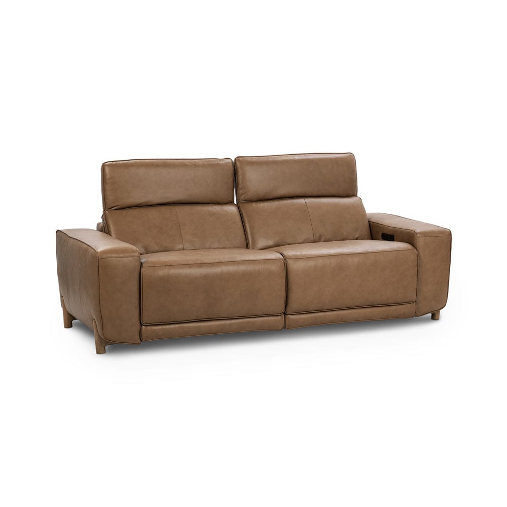 Classic Home - Kadon Zero Gravity Power Recliner Upholstered Leather Sofa - Tan - 2222SF11