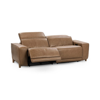 Classic Home - Kadon Zero Gravity Power Recliner Upholstered Leather Sofa - Tan - 2222SF11