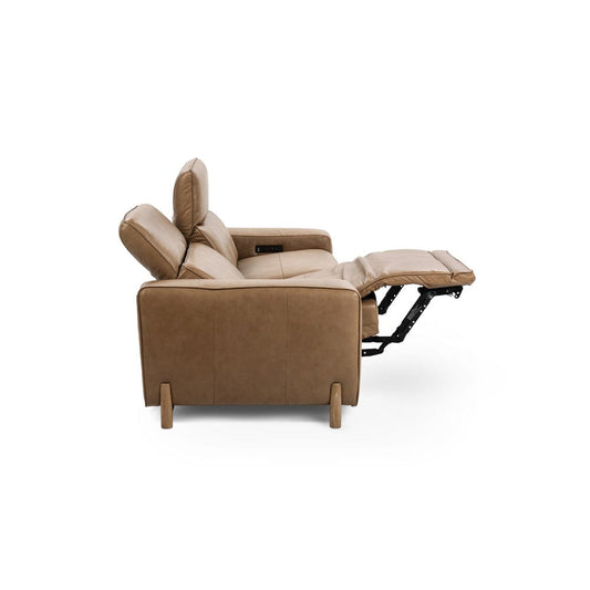 Classic Home - Kadon Zero Gravity Power Recliner Upholstered Leather Sofa - Tan - 2222SF11