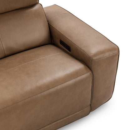 Classic Home - Kadon Zero Gravity Power Recliner Upholstered Leather Sofa - Tan - 2222SF11